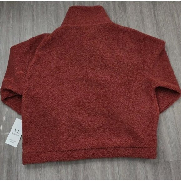 Vital Life Sport Sherpa Pullover Women 3XL Half Snap Fleece Pockets NWT - Picture 10 of 13